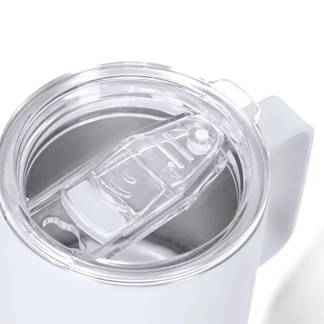 Mug publicitaire isotherme caoutchouc Adelax 400 ml 