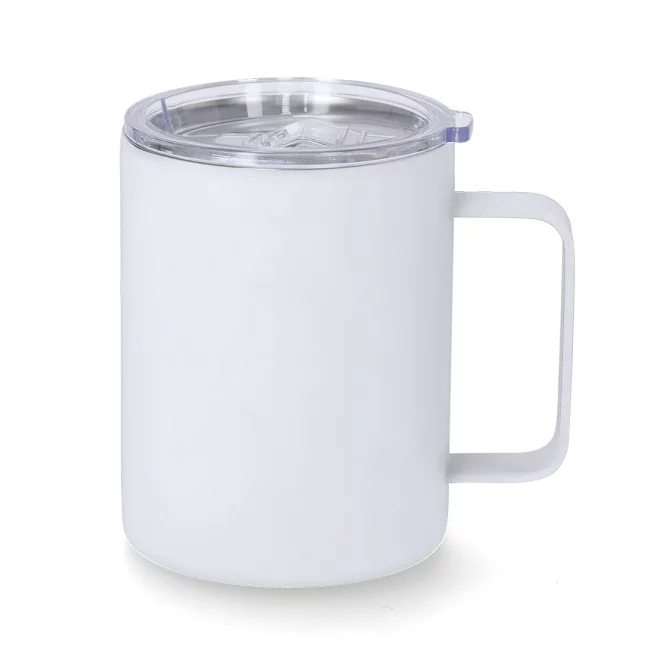 Mug publicitaire isotherme caoutchouc Adelax 400 ml 