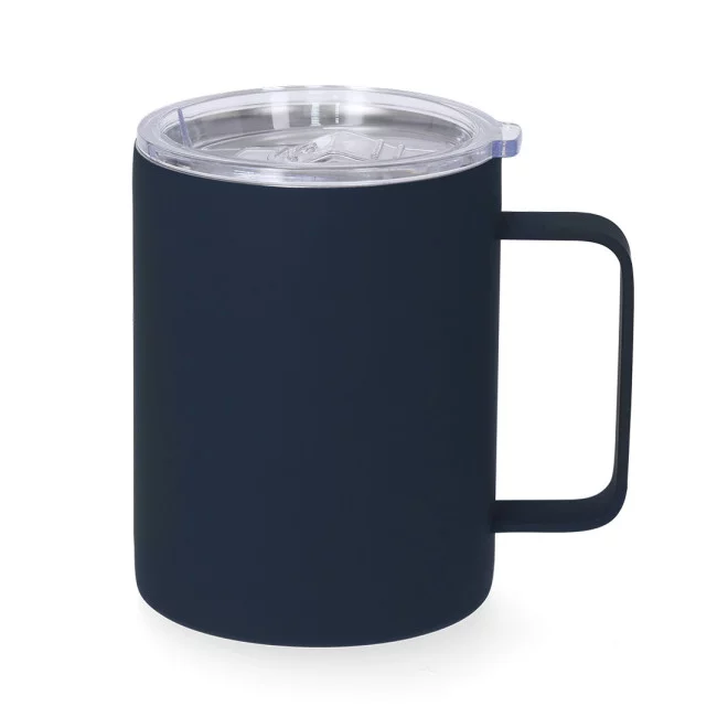 Mug publicitaire isotherme caoutchouc Adelax 400 ml 