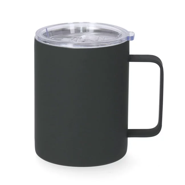 Mug publicitaire isotherme caoutchouc Adelax 400 ml 