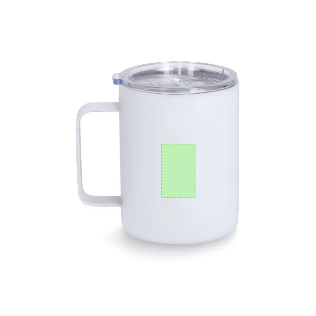 Mug publicitaire isotherme caoutchouc Adelax 400 ml 
