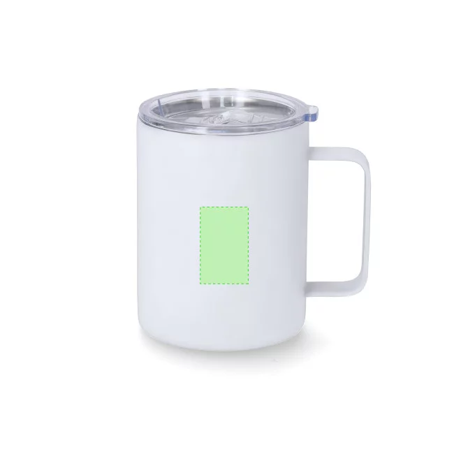 Mug publicitaire isotherme caoutchouc Adelax 400 ml 