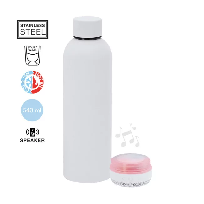 Bouteille isotherme avec enceinte publicitaire Meflex 540 ml 