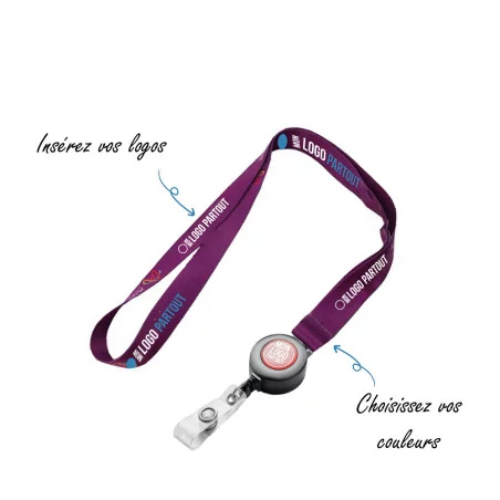 Tour de Cou avec Enrouleur Personnalisé 