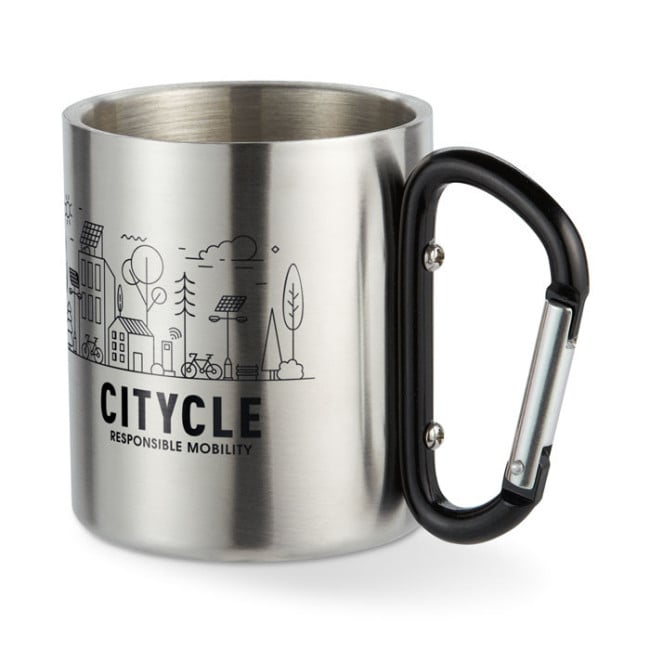 Mug en Inox Publicitaire Mousqueton 220 ml 