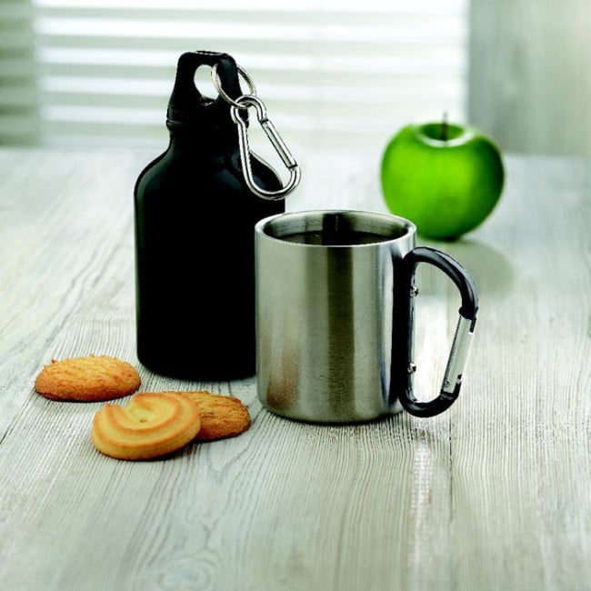 Mug en Inox Publicitaire Mousqueton 220 ml 