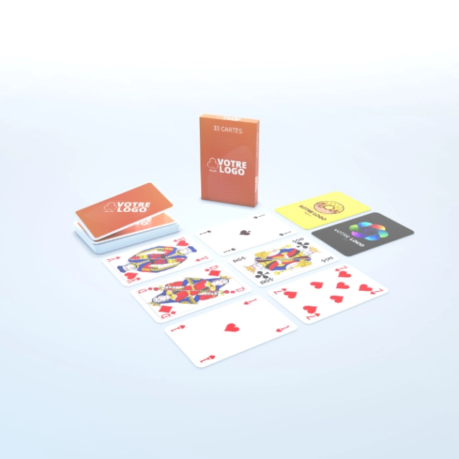 Jeu de 33 Cartes Publicitaire Belote - couv Jeu de 33 Cartes Publicitaire Belote Jeu de 33 Cartes Publicitaire Belote - couv