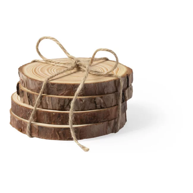 Set sous-verre en bois personnalisable Yantic