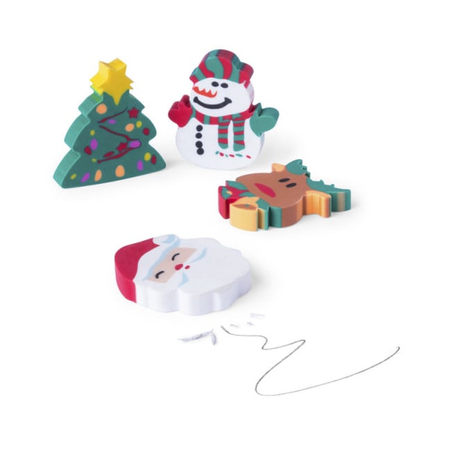 Set de gommes publicitaire de Noël Flop 