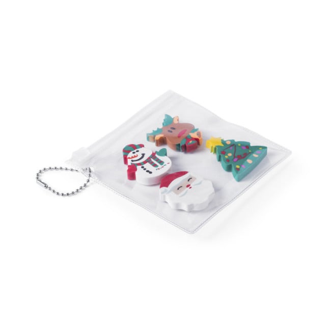 Set de gommes publicitaire de Noël Flop 