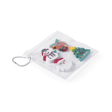 Set de gommes publicitaire de Noël Flop 