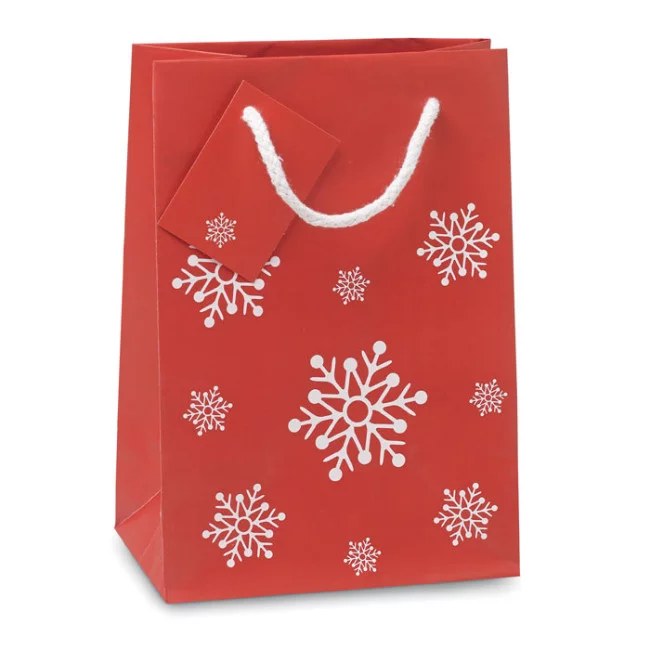 Sac cadeau flocons de neige personnalisable (Petit)