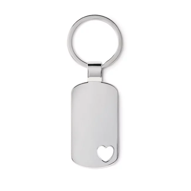 Porte-clés publicitaire métal motif coeur