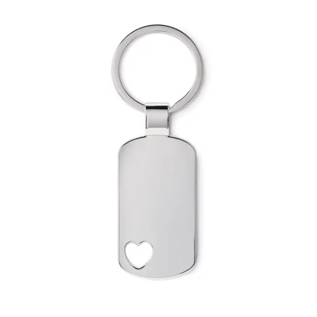 Porte-clés publicitaire métal motif coeur