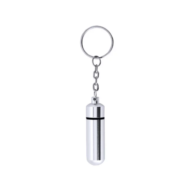 Pilulier porte-clés en métal alumpil 