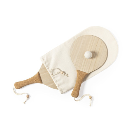 Raquette de plage en bois et liège Bubbak 