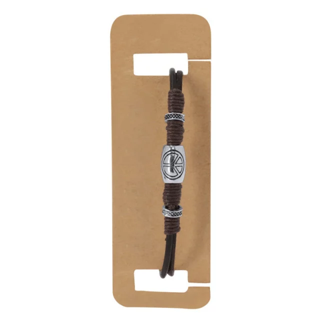 Bracelet en cuir marron publicitaire Luco