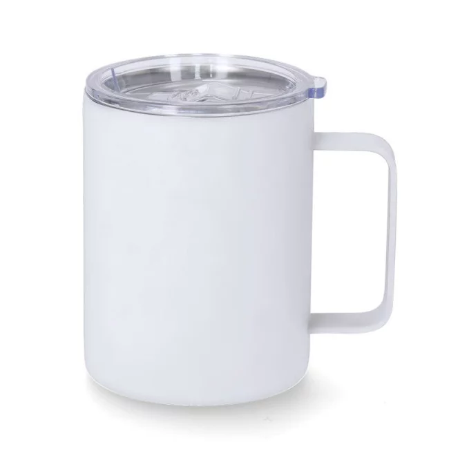 Mug publicitaire isotherme caoutchouc Adelax 400 ml 