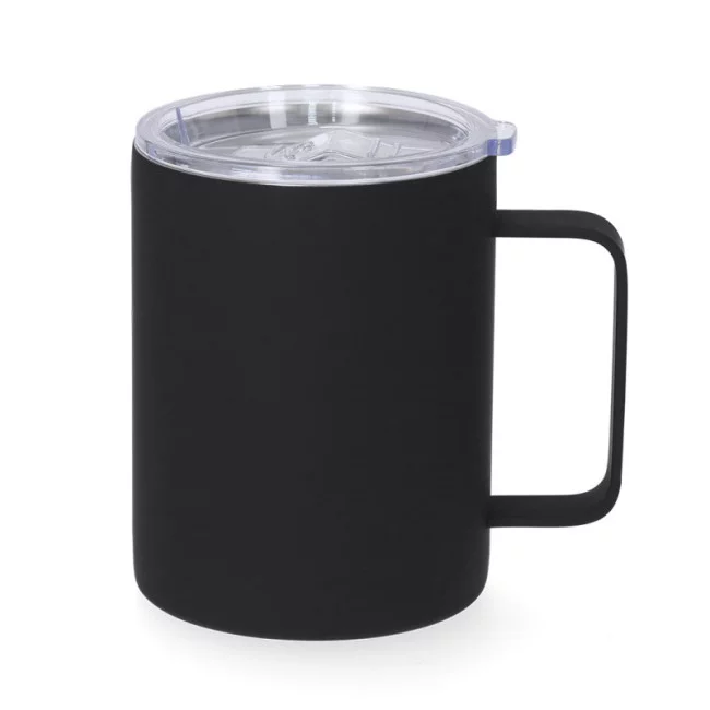 Mug publicitaire isotherme caoutchouc Adelax 400 ml 