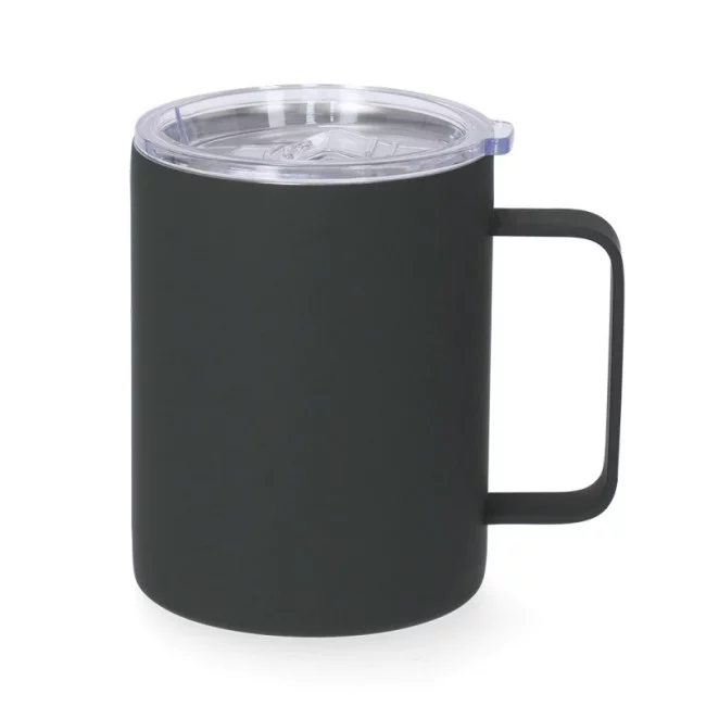 Mug publicitaire isotherme caoutchouc Adelax 400 ml 