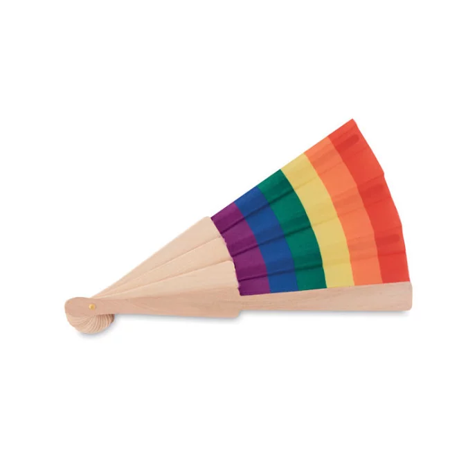 Éventail publicitaire en bois Rainbow