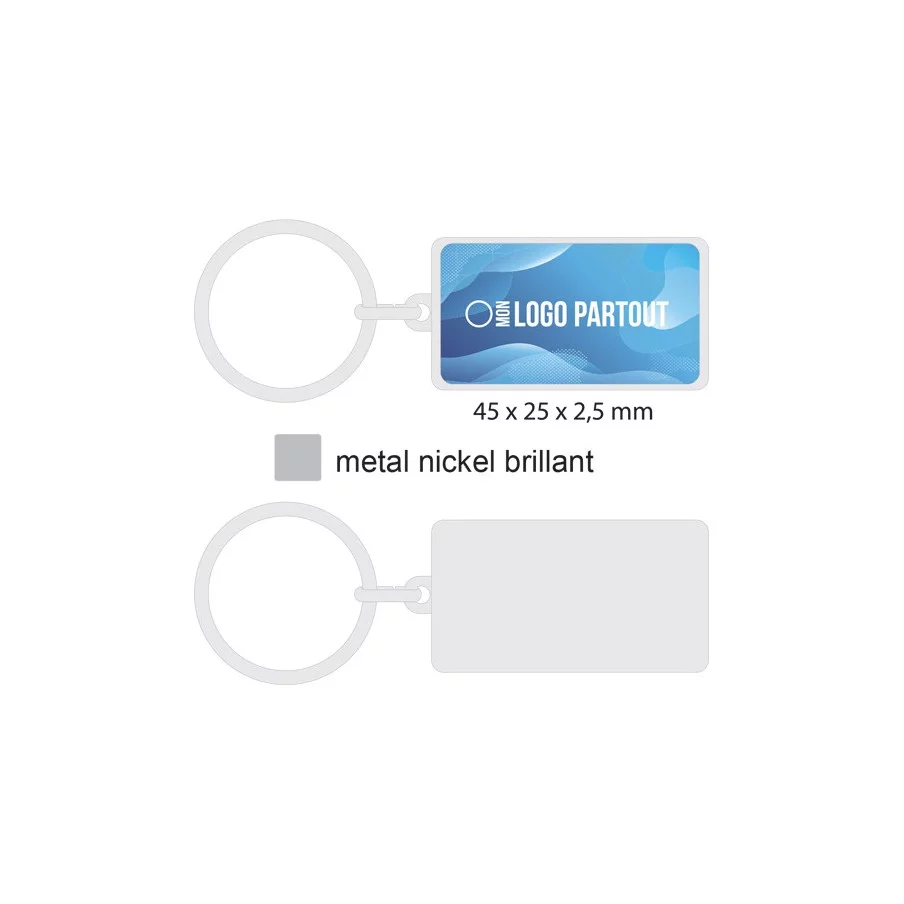 Porte-clés publicitaire made in France Rectangle - 3