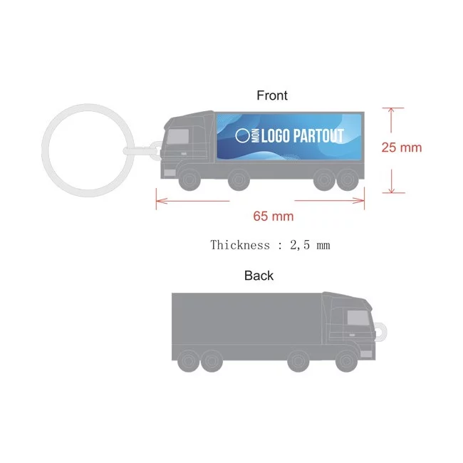 Porte-clés publicitaire made in France Camion Porte-clés publicitaire made in France Camion - 3