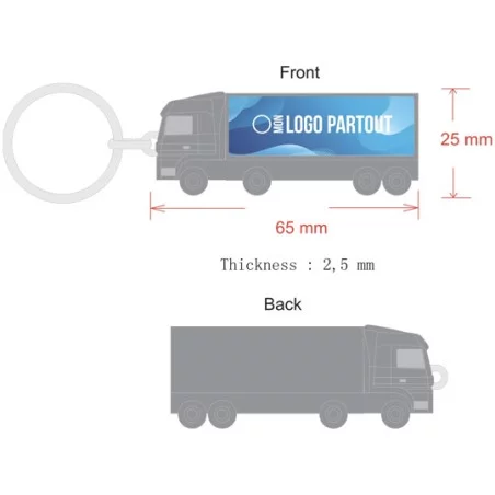 Porte-clés publicitaire made in France Camion Porte-clés publicitaire made in France Camion - 3