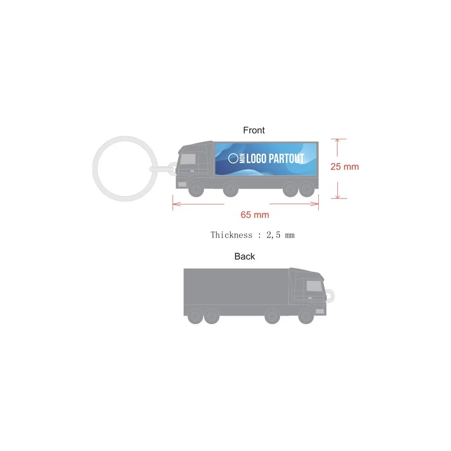 Porte-clés publicitaire made in France Camion - 3