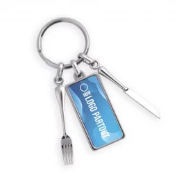 Porte-clés publicitaire made in France Restaurant - couv