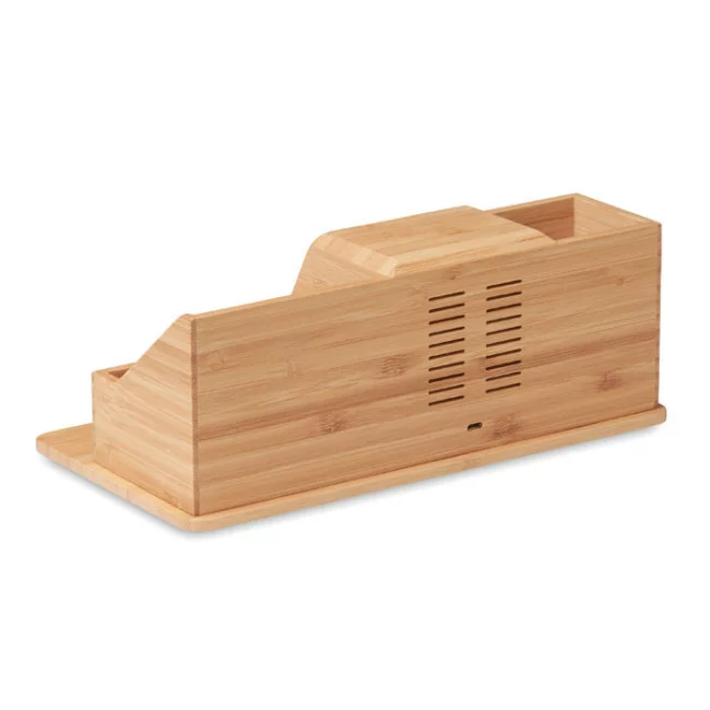 Organisateur de bureau en bambou avec induction Groovy