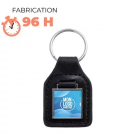 Porte-Clés en Cuir Personnalisé Carré - couv