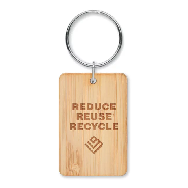 Porte-clés rectangulaire en bambou Angleboo