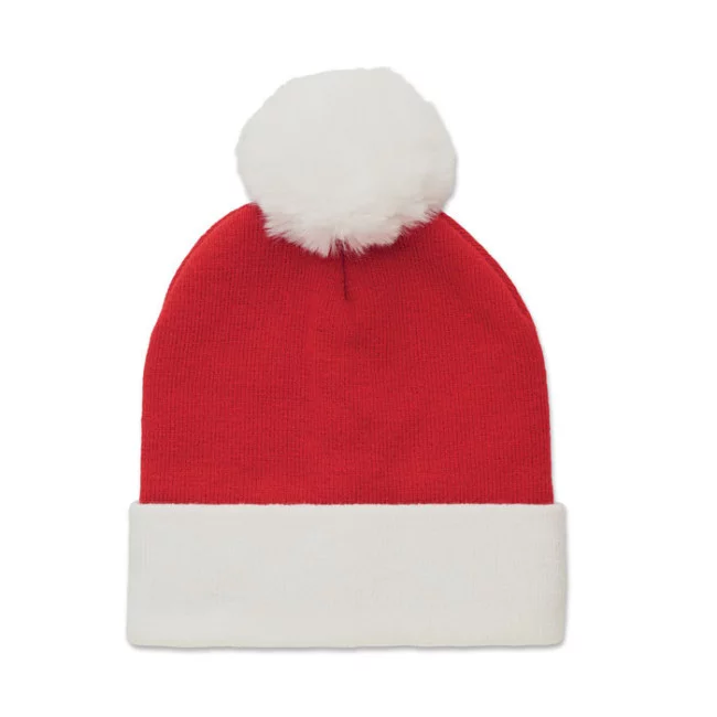 Bonnet de Noël tricoté avec pompon Mensa