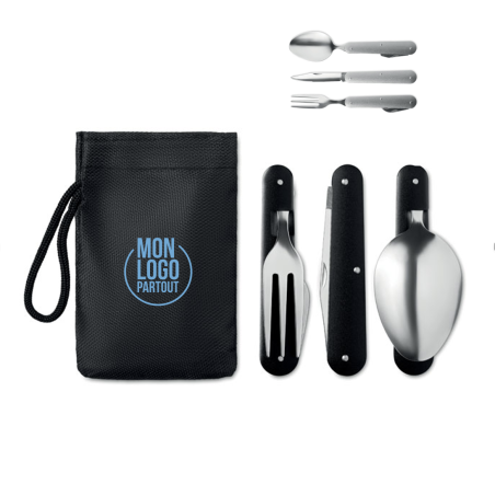 Couverts de camping en acier personnalisables 