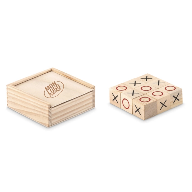 Jeu de Morpion en Bois Personnalisable