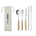 Set couverts inox et bois personnalisé Custa 