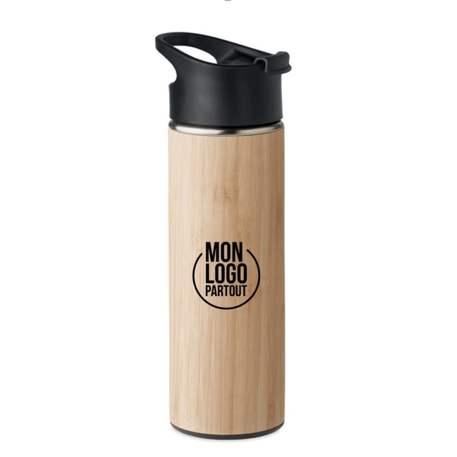 Bouteille à vide isolant en bambou Nanda 450 ml