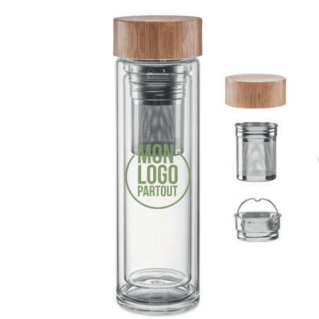 Gourde double paroi avec infuseur BATUMI 420 ml 