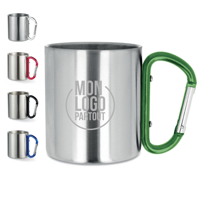 Mug en Inox Publicitaire Mousqueton 220 ml 