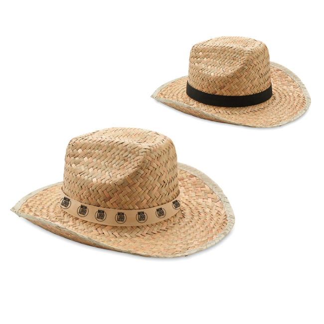 Chapeau cow-boy publicitaire en paille Texas