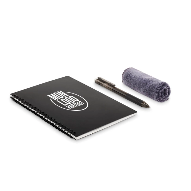 Carnet avec stylo effaçable et chiffon Nobuuk 