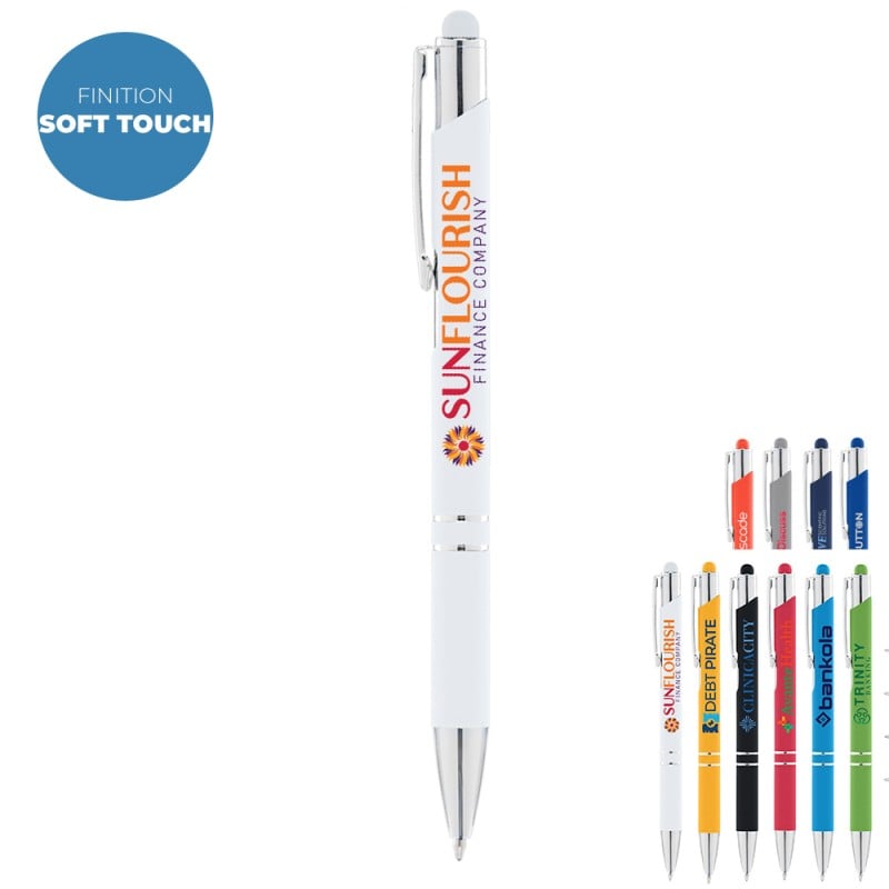 Stylo promotionnel Crosby soft Touch stylet clip personnalisable - couv