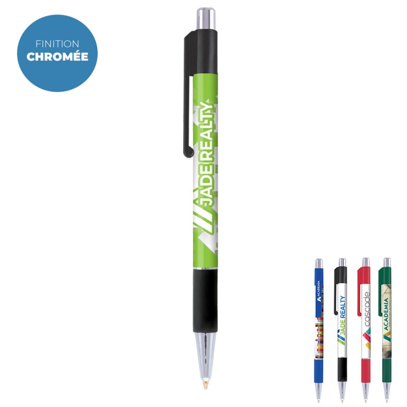 Stylo personnalisable Astaire grip chrome Stylo personnalisable Astaire grip chrome - couv