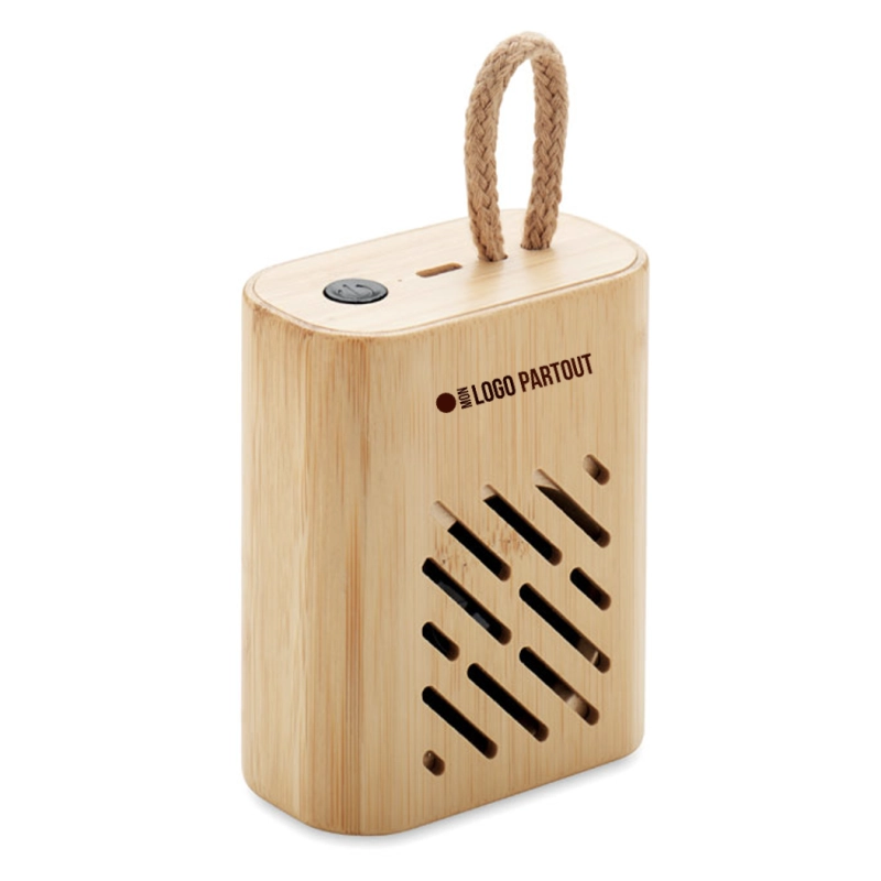 Enceinte sans fil en bambou...