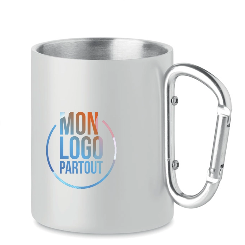 Mug en inox mousqueton Sublim AROM 300 ml 