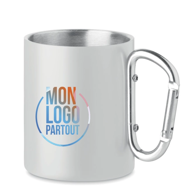 Mug en inox mousqueton Sublim AROM 300 ml