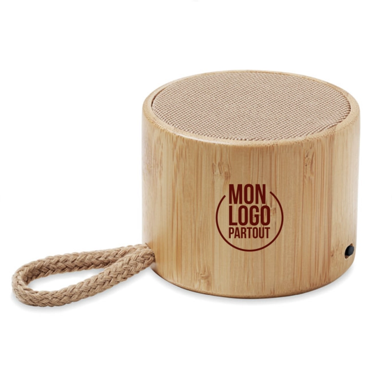 Enceinte sans fil en bambou...