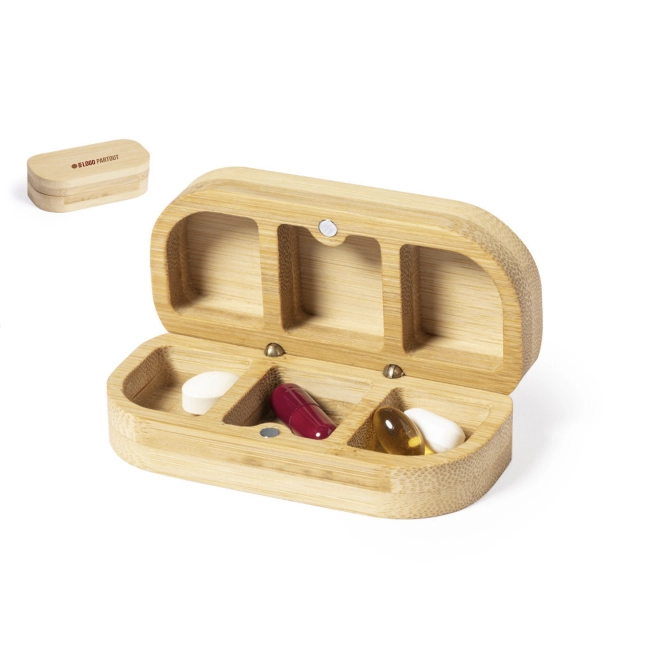 Pilulier en bambou personnalisable Pensol
