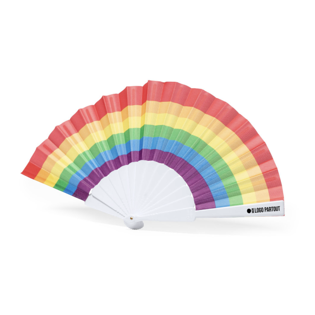 Eventail publicitaire rupaul rainbow 